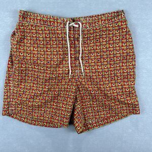 Polo Ralph Lauren Retro TRAVELER Medium Swim Trunks Red/Yellow Surf Board Shorts
